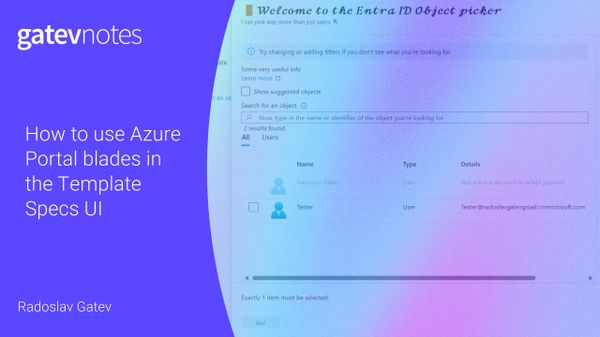 How to use Azure Portal blades in the Template Specs UI